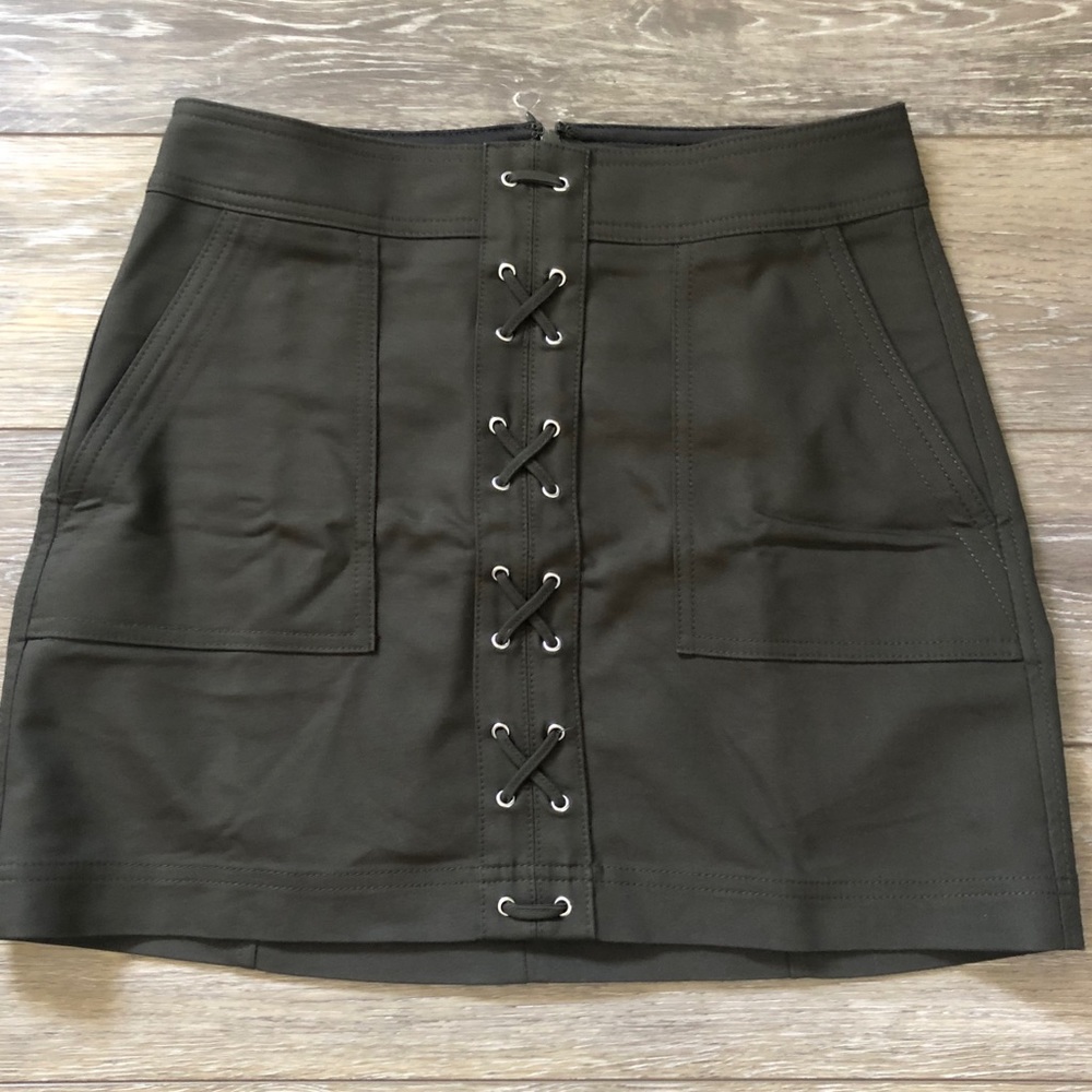 Army green Midi Skirt